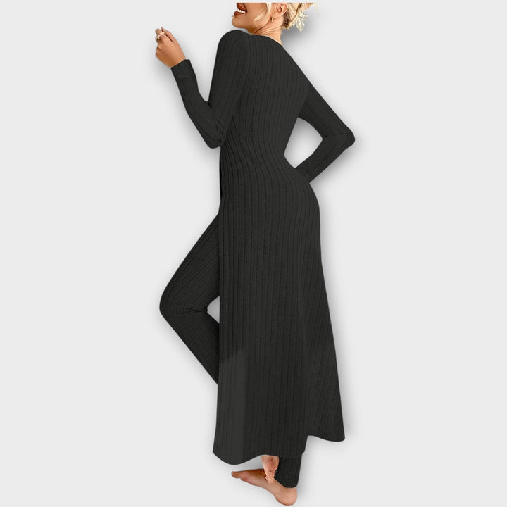 Érwyne | Femme Ensemble Côtelé Cardigan Long et Pantalon — vue 3