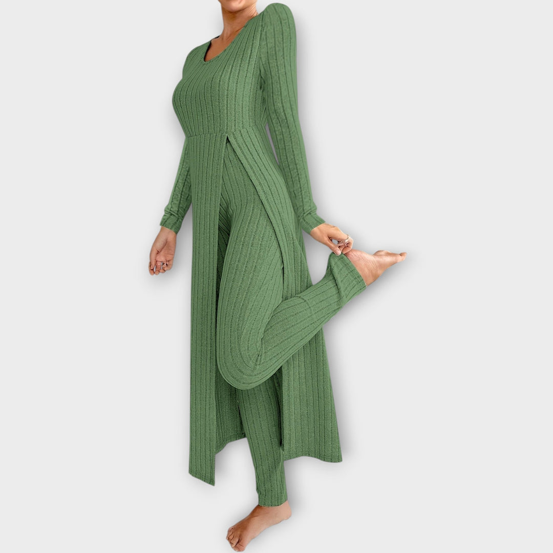 Érwyne | Femme Ensemble Côtelé Cardigan Long et Pantalon — vue 4