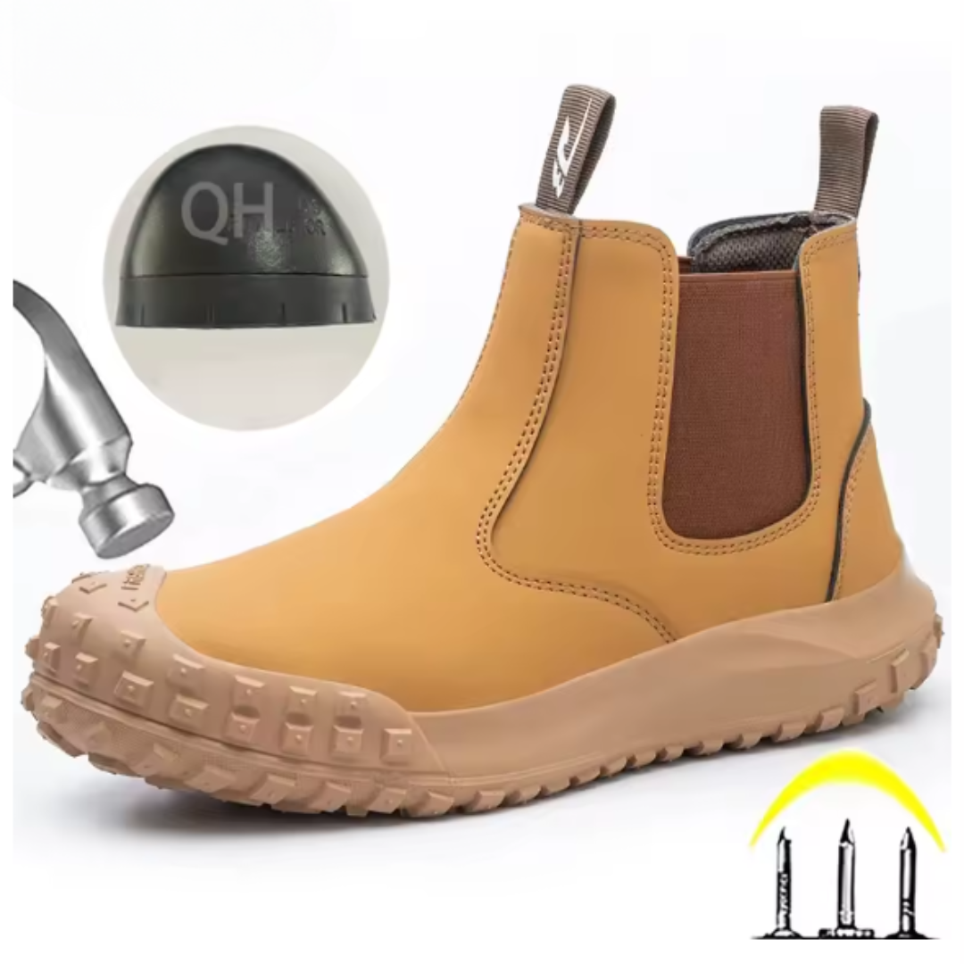 Vornec | Bottines Homme Travail Chelsea Embout Acier - Camel - Image 10