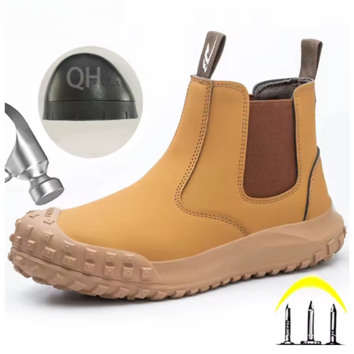 Vornec | Bottines Homme Travail Chelsea Embout Acier - Camel - Image 10