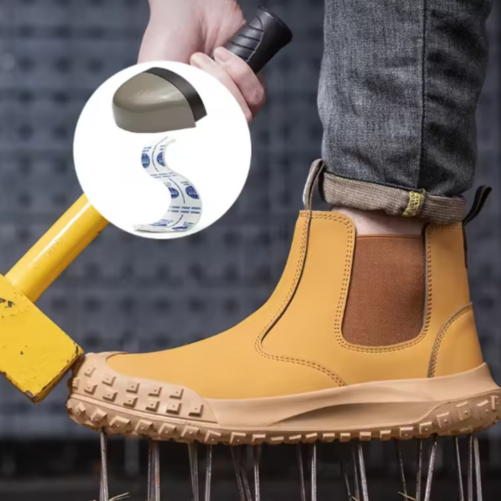 Vornec | Bottines Homme Travail Chelsea Embout Acier - Camel - Image 7