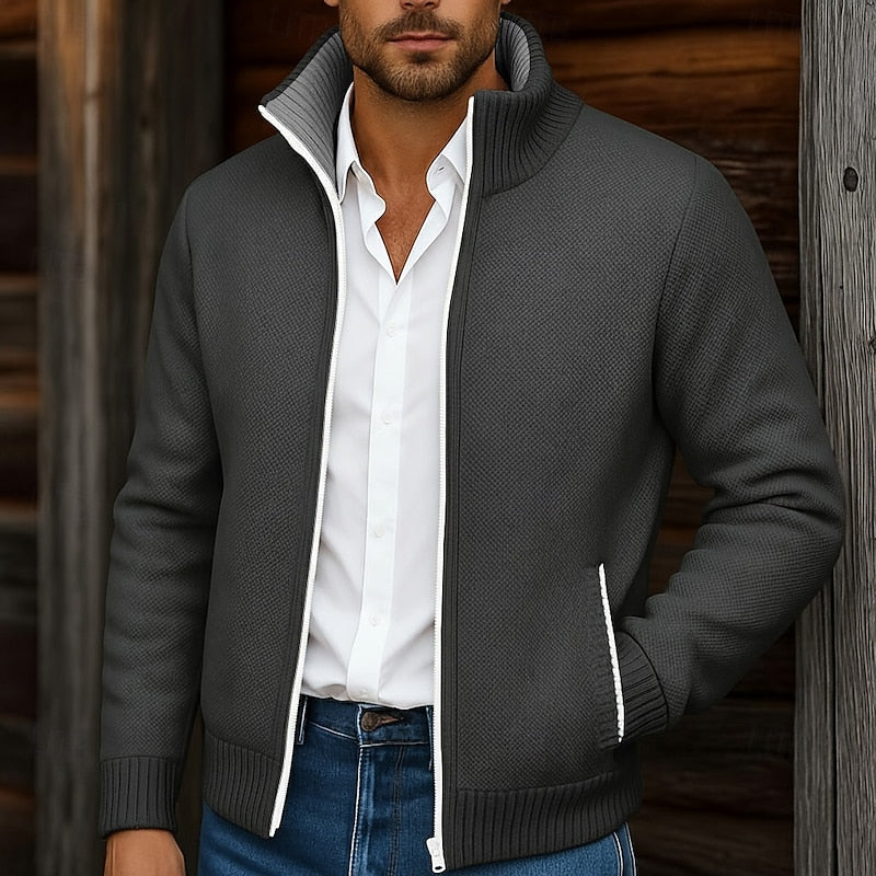 Gréolvan | Homme Veste en Maille Zippée Col Montant — vue 8