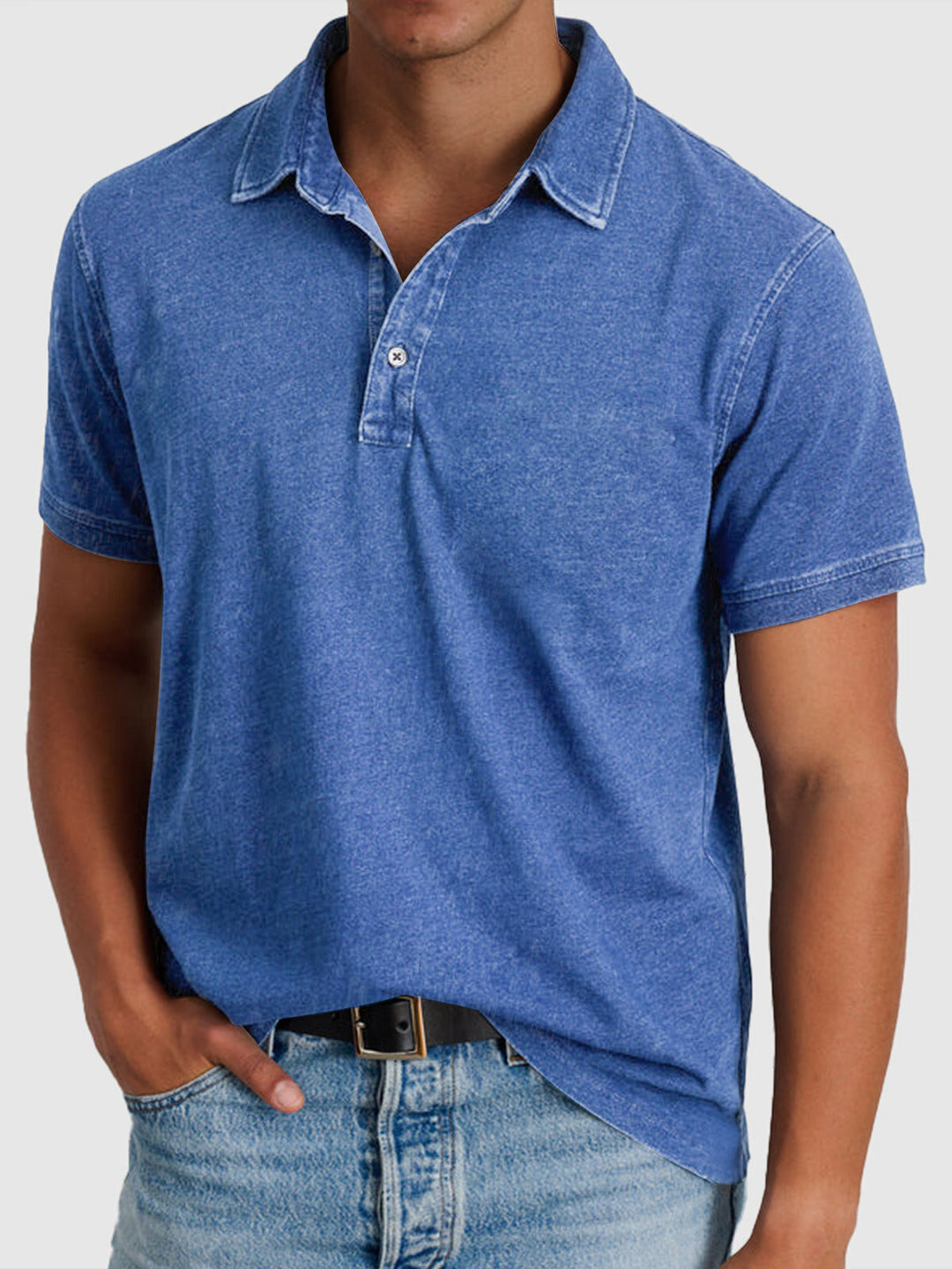 Wilder | Men's Short Sleeve Polo Shirt Regular Fit - Blue - Image 1