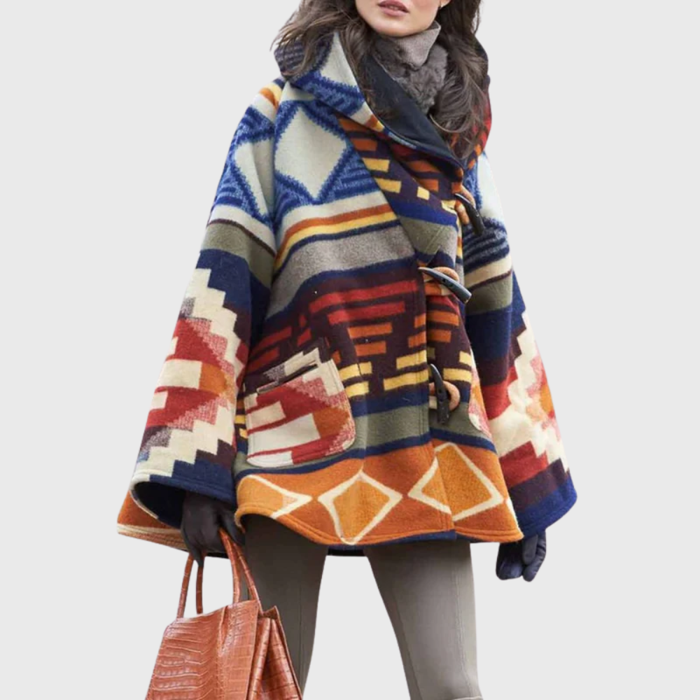 Wilhelmina | Women's Oversized Aztec Blanket Coat - Image 1