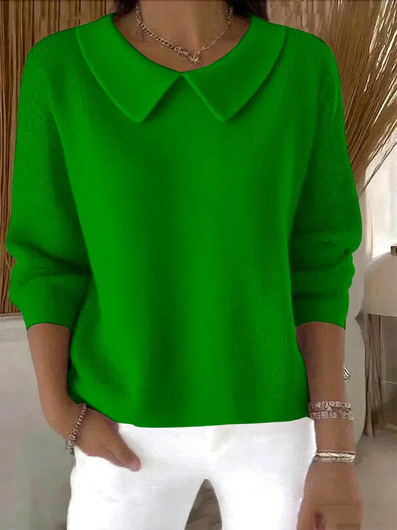 Winnifred | Women's Peter Pan Collar Long Sleeve Sweater - Image 2