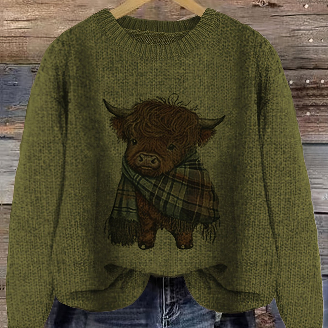 Marvoline | Femme Pull Vache Highland Motif Tricot — vue 17