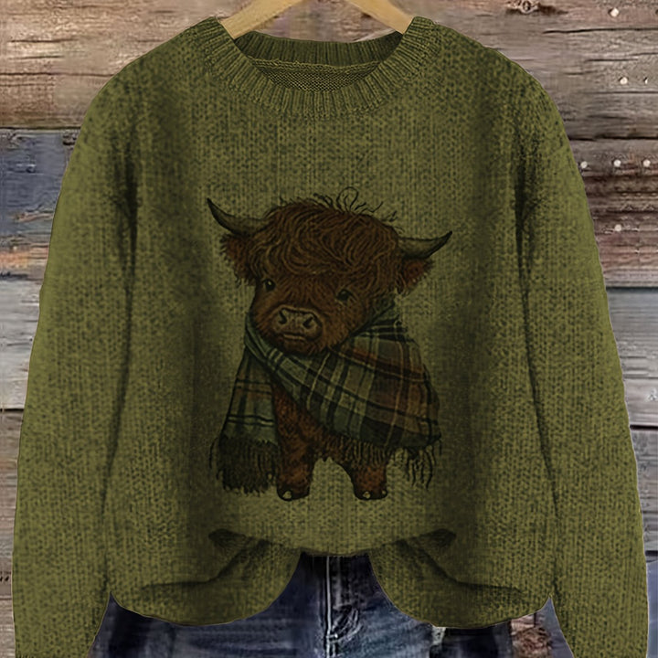 Marvoline | Femme Pull Vache Highland Motif Tricot — vue 17