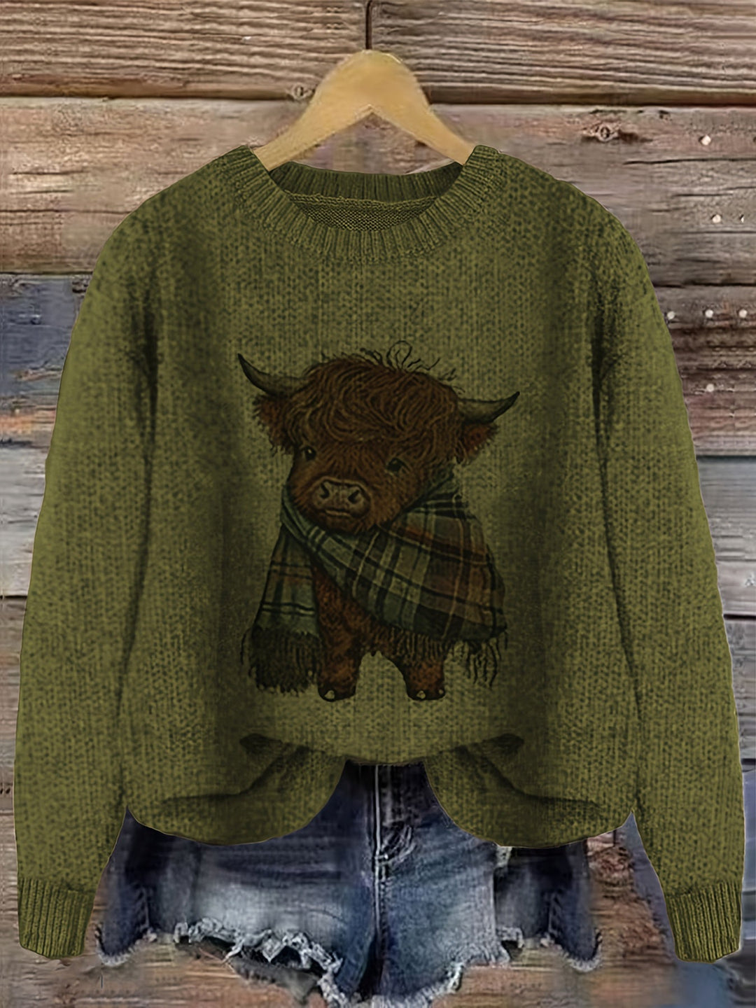 Marvoline | Femme Pull Vache Highland Motif Tricot — vue 8