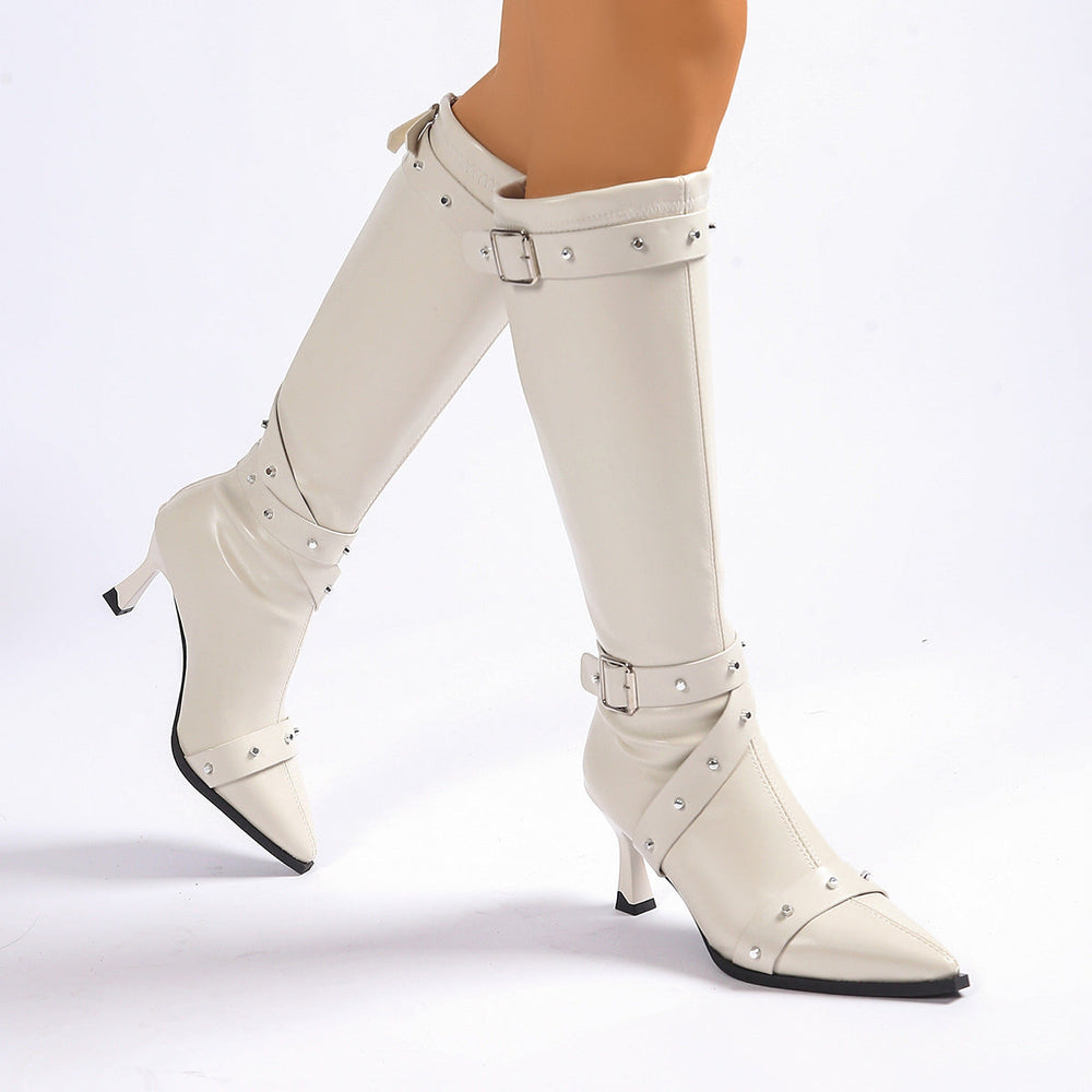Xandra | Women's Pointed Toe Knee High Boots - Image 2