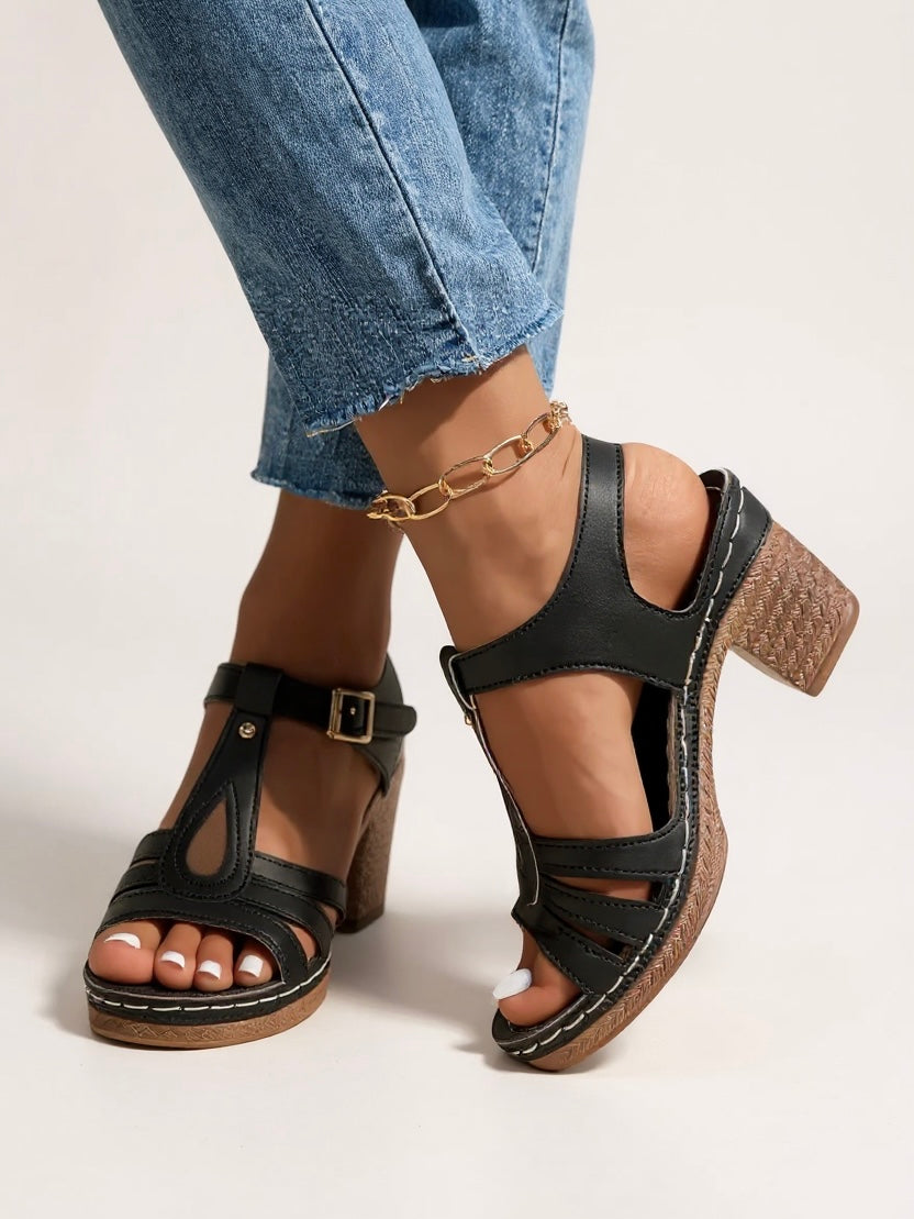 Xanthe | Women's Block Heel Strappy Sandals - Image 2