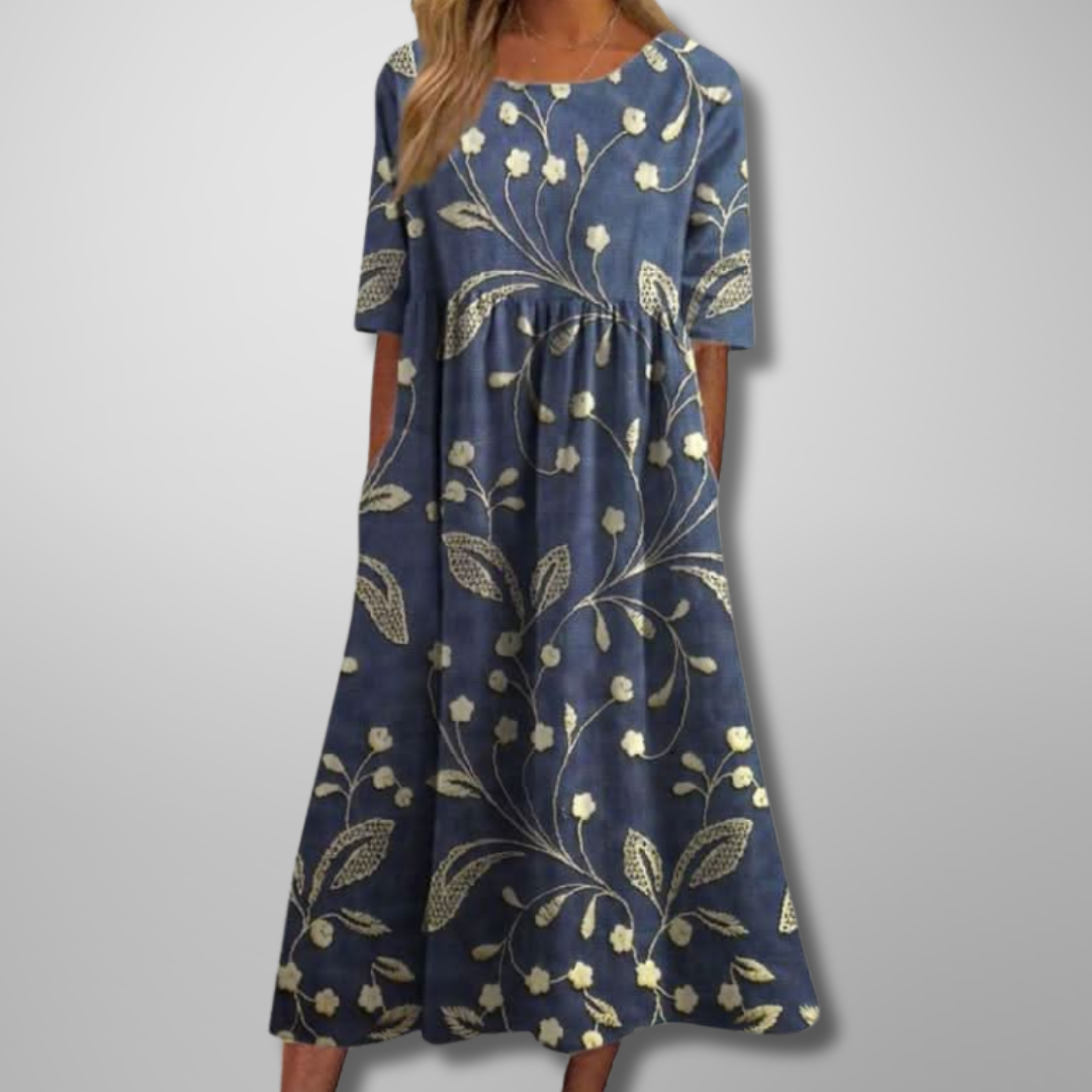 Xara | Women's Floral 3/4 Sleeve Midi Dress - Image 1