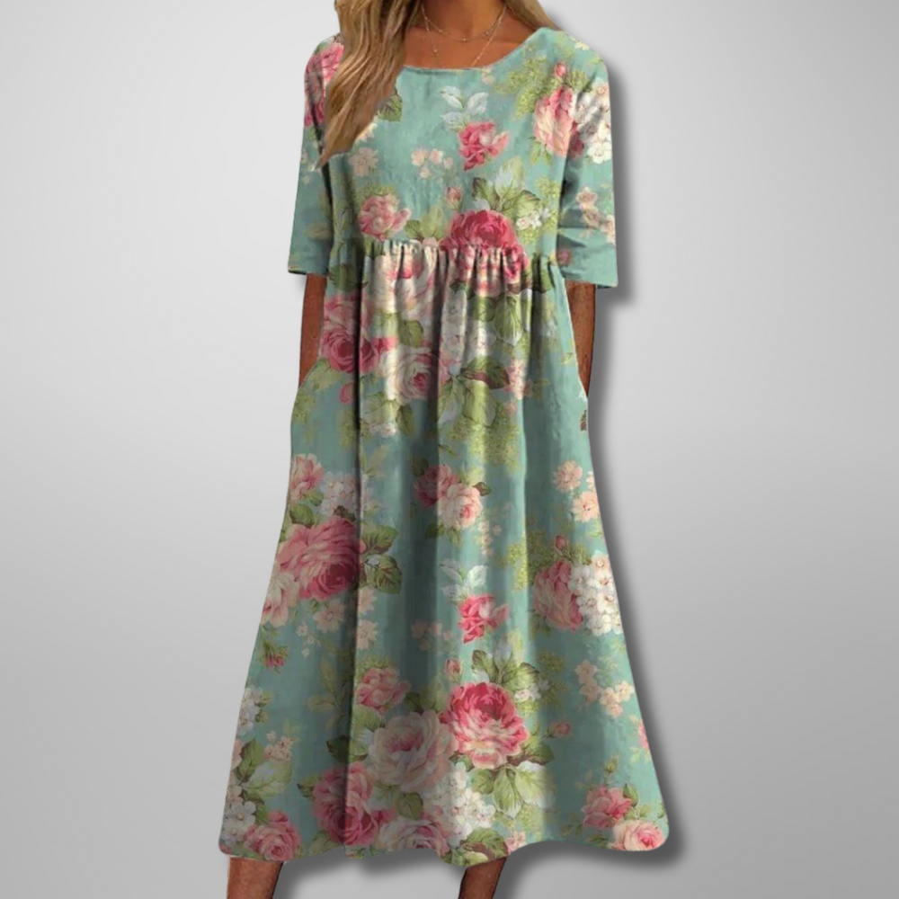 Xara | Women's Floral 3/4 Sleeve Midi Dress - Image 2