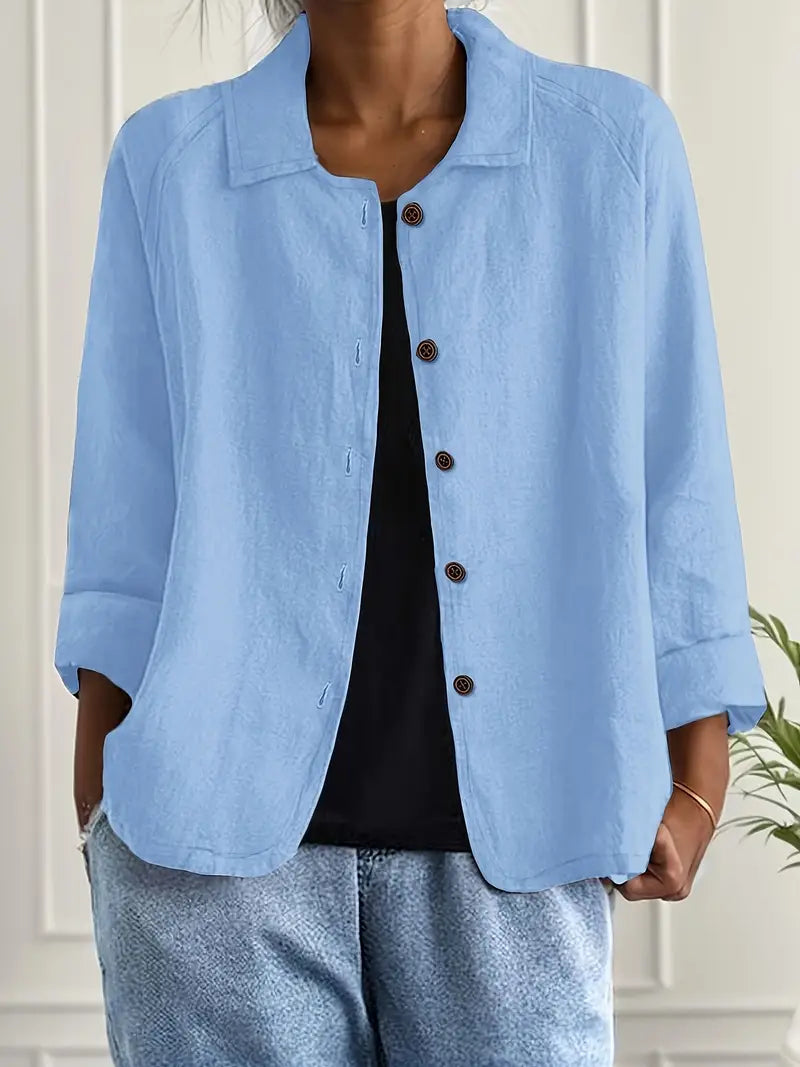 Zara | Women's Collared Button Front Long Sleeve Blazer - Image 1