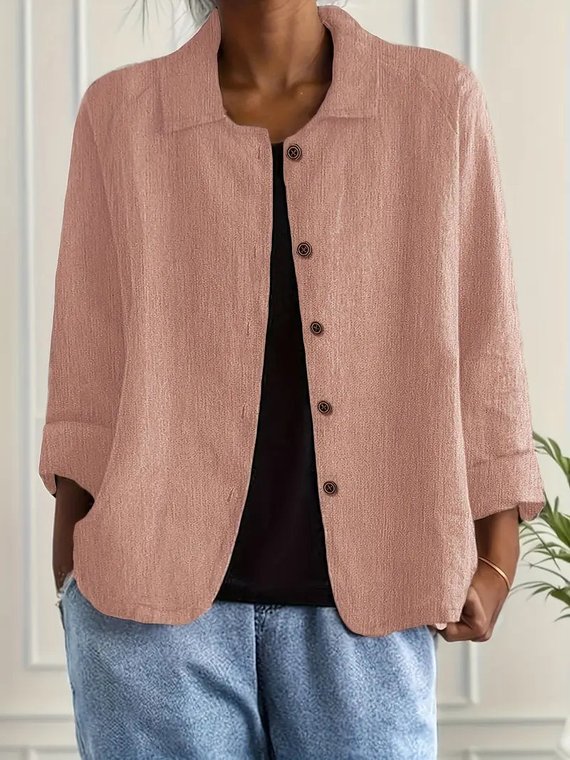 Zara | Women's Collared Button Front Long Sleeve Blazer - Image 2