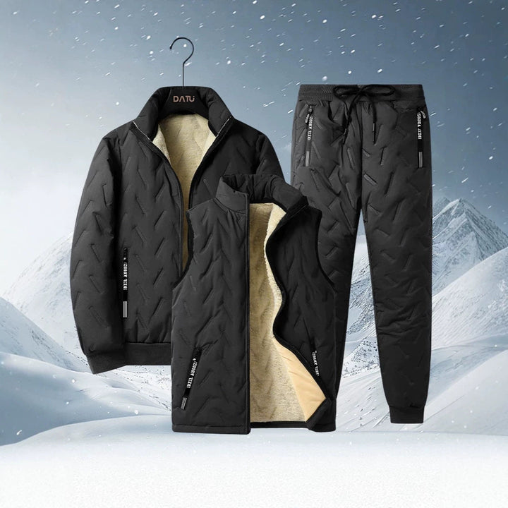 Zarvec | Homme Ensemble Trois Pièces Hiver Doublure Sherpa - Black - Image 1
