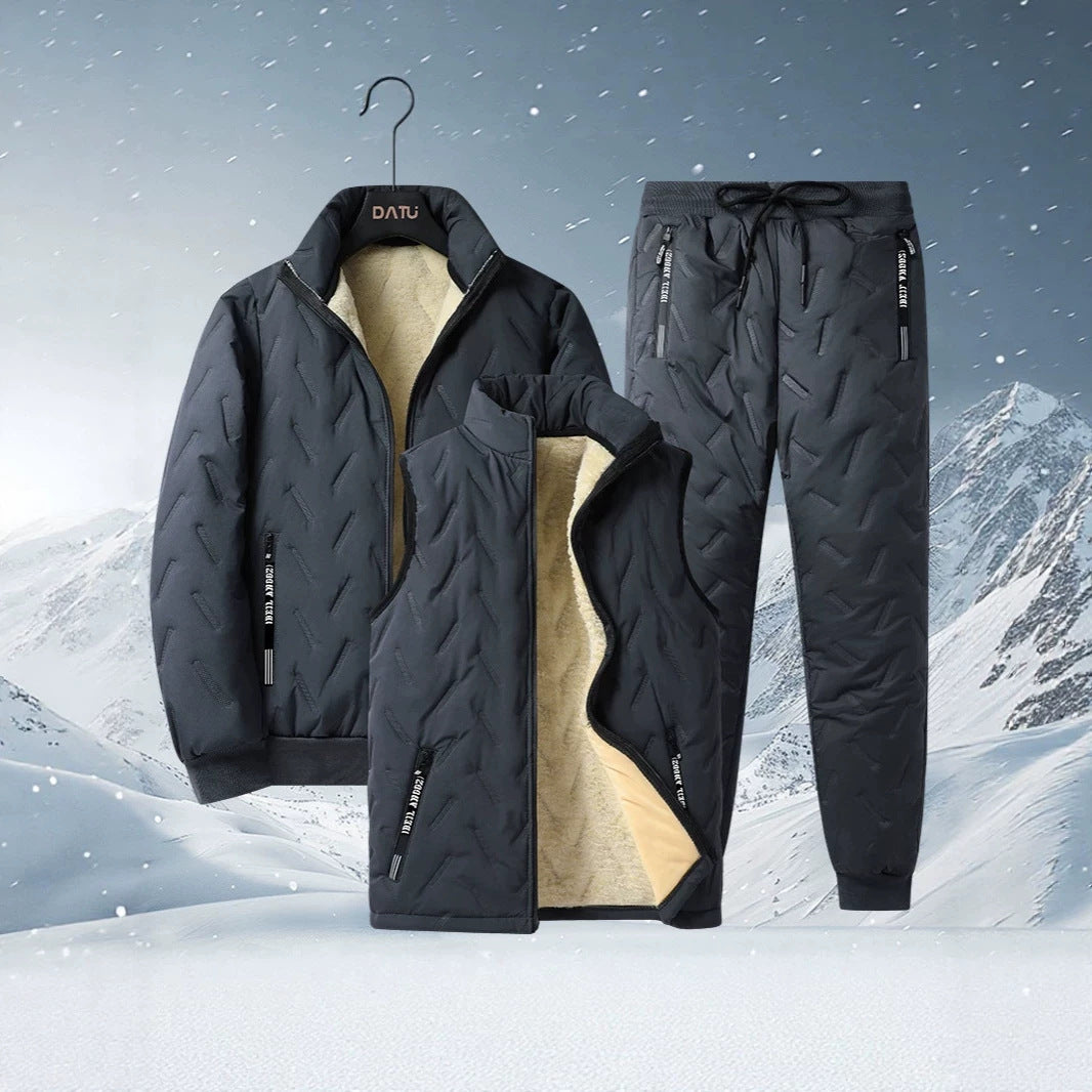 Zarvec | Homme Ensemble Trois Pièces Hiver Doublure Sherpa - Black - Image 2