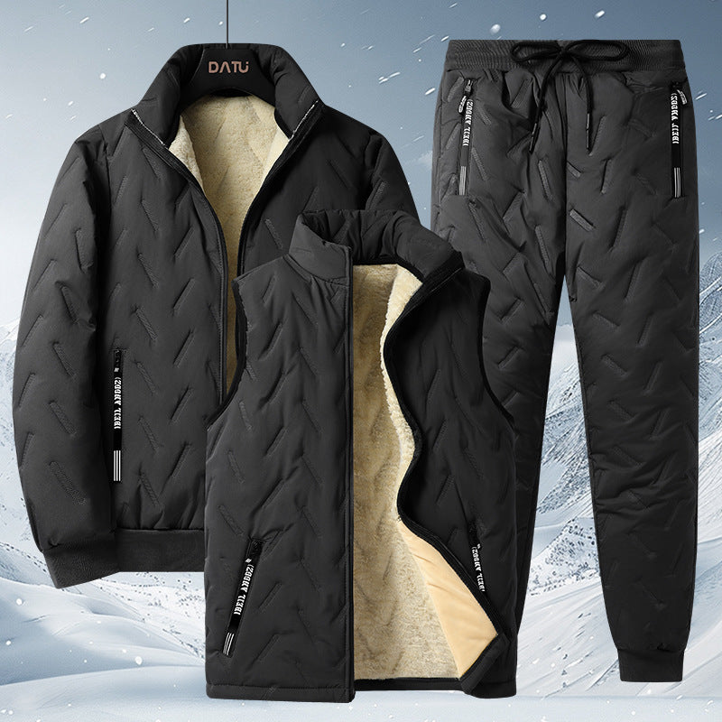 Zarvec | Homme Ensemble Trois Pièces Hiver Doublure Sherpa - Black - Image 6