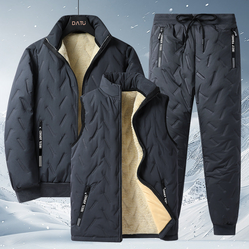 Zarvec | Homme Ensemble Trois Pièces Hiver Doublure Sherpa - Black - Image 7