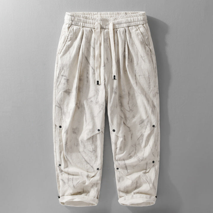 Zarveld | Homme Pantalon Chino Baggy Imprimé - Cream - Image 1
