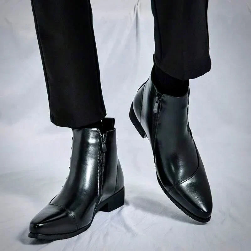 Zarvond | Homme Bottines Bout Carré Zippées - Brown - Image 4