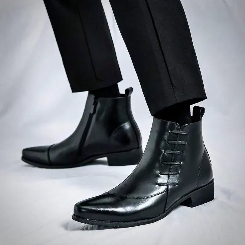 Zarvond | Homme Bottines Bout Carré Zippées - Brown - Image 5