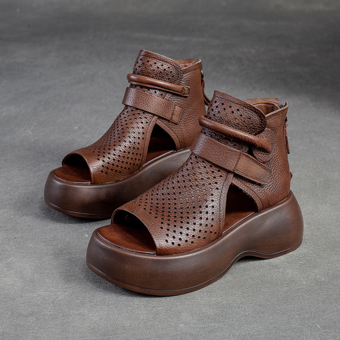 Zephyra | Women's Perforated Platform Sandals - Image 1