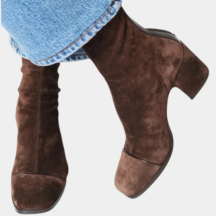 Zilvaine | Femme Bottines Daim Talon Bloc - Image 1