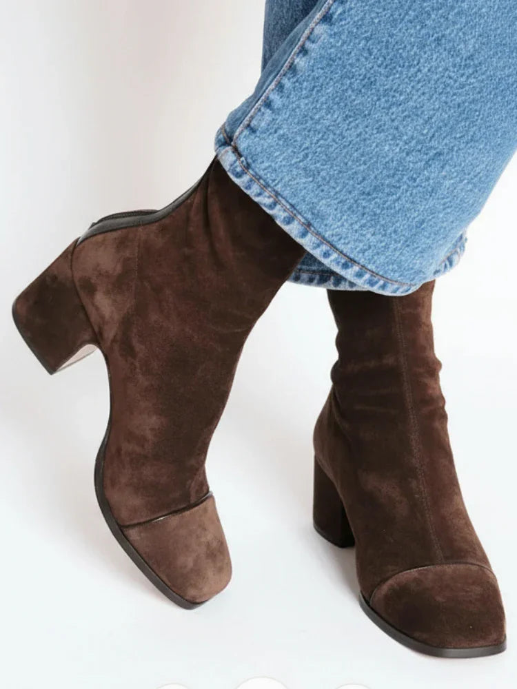 Zilvaine | Femme Bottines Daim Talon Bloc - Image 2