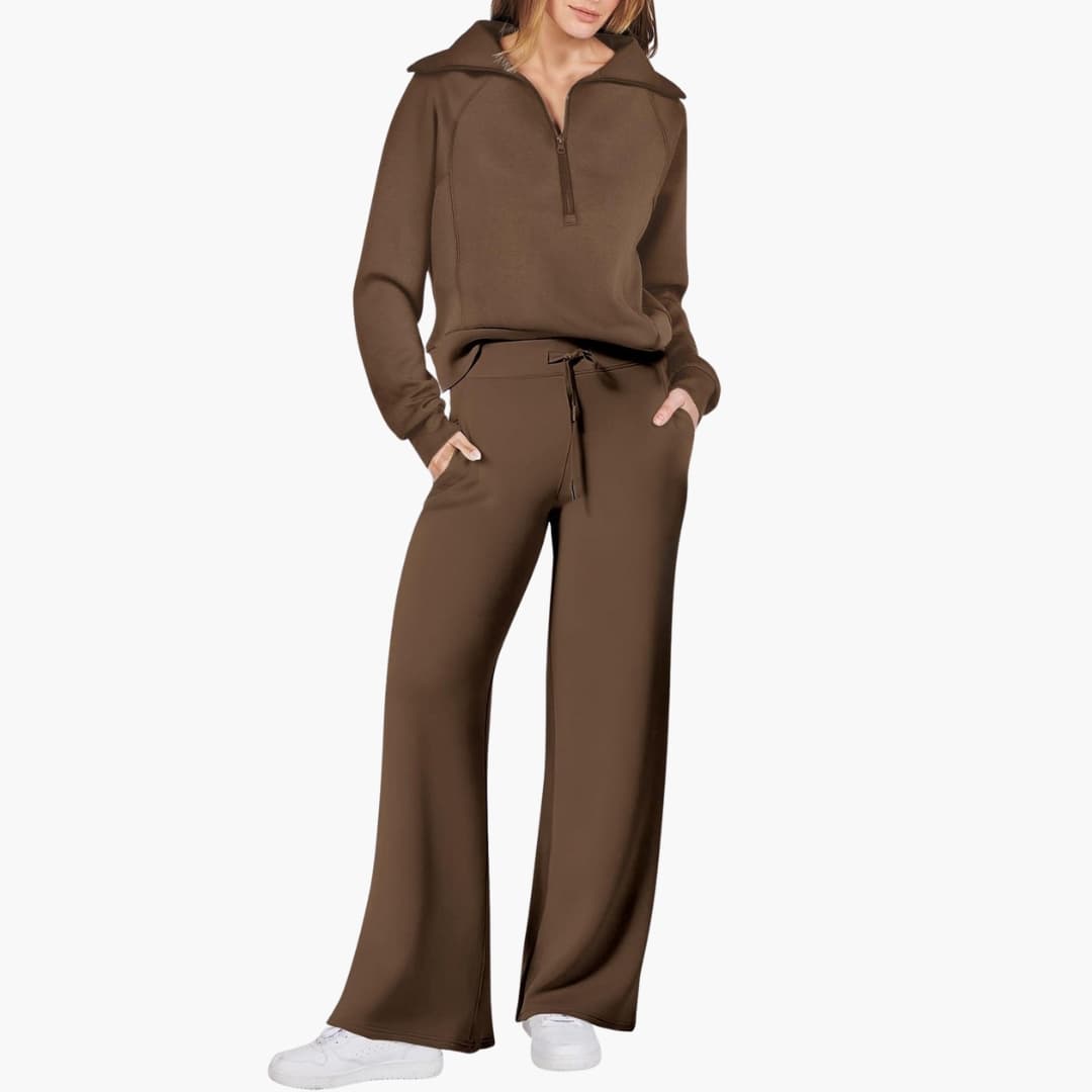 Zélavande | Ensemble Loungewear Femme Pantalon Large - Navy - Image 10