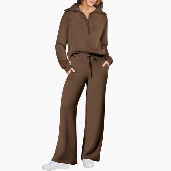 Zélavande | Ensemble Loungewear Femme Pantalon Large - Navy - Image 10