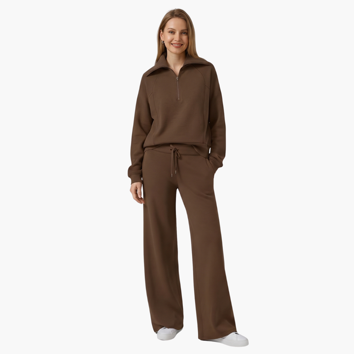 Zélavande | Ensemble Loungewear Femme Pantalon Large - Navy - Image 11