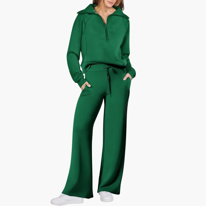 Zélavande | Ensemble Loungewear Femme Pantalon Large - Navy - Image 12