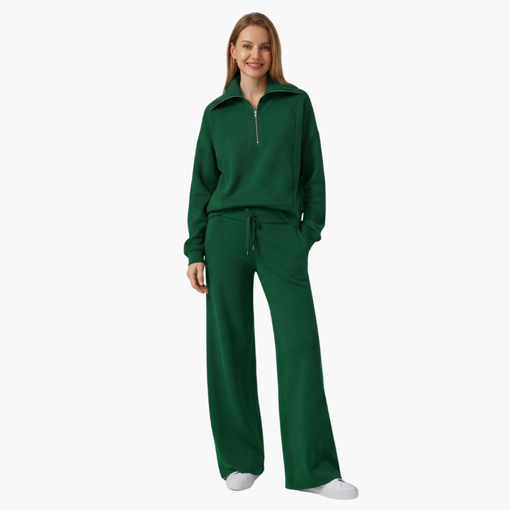 Zélavande | Ensemble Loungewear Femme Pantalon Large - Navy - Image 13