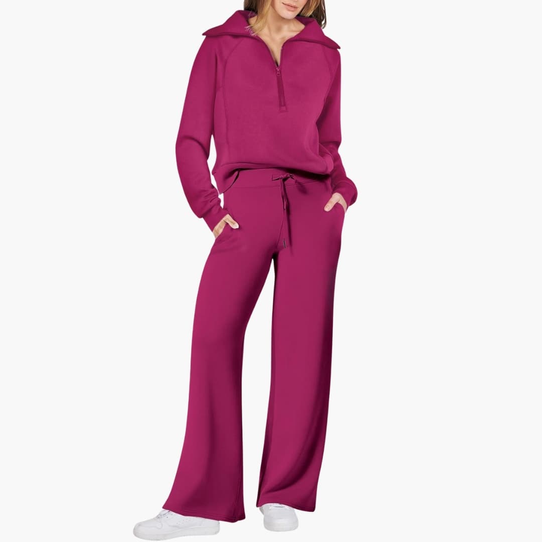 Zélavande | Ensemble Loungewear Femme Pantalon Large - Navy - Image 14
