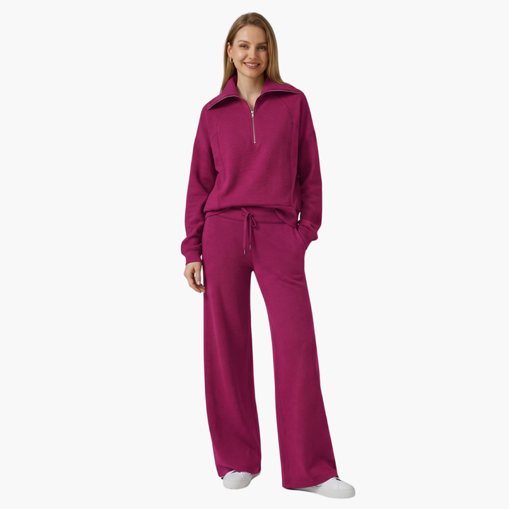 Zélavande | Ensemble Loungewear Femme Pantalon Large - Navy - Image 15
