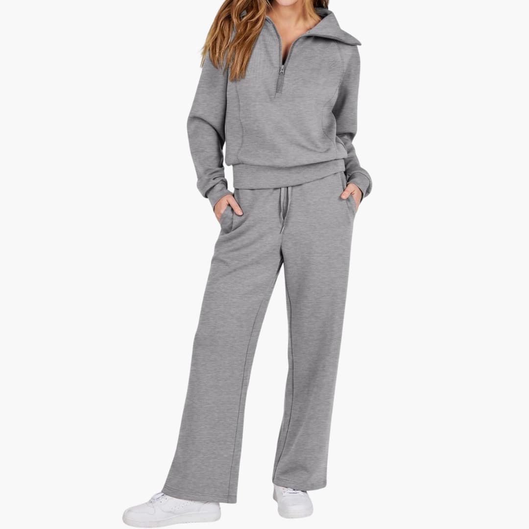 Zélavande | Ensemble Loungewear Femme Pantalon Large - Navy - Image 17