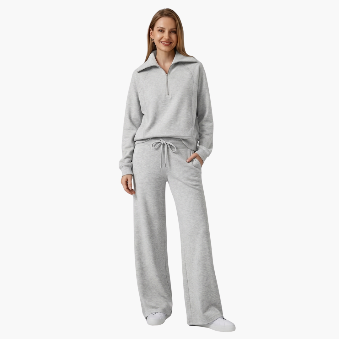 Zélavande | Ensemble Loungewear Femme Pantalon Large - Navy - Image 21