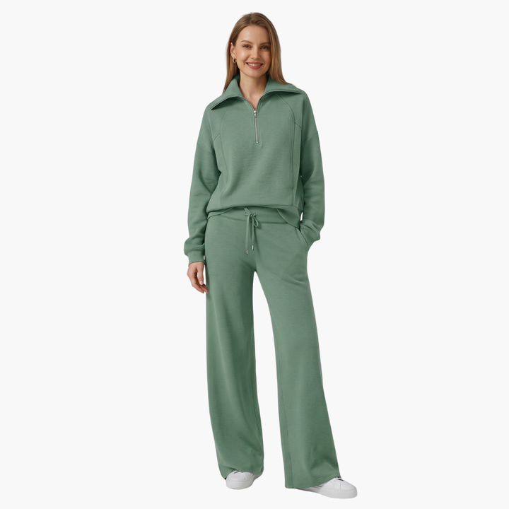 Zélavande | Ensemble Loungewear Femme Pantalon Large - Navy - Image 27