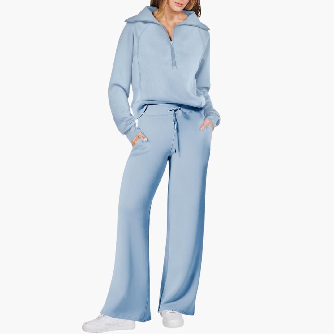 Zélavande | Ensemble Loungewear Femme Pantalon Large - Navy - Image 30