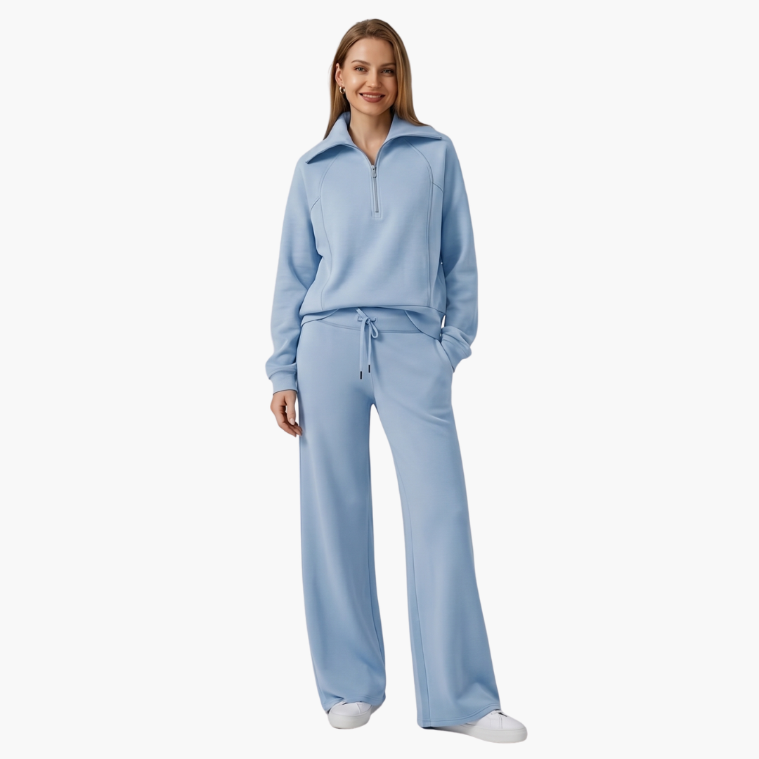 Zélavande | Ensemble Loungewear Femme Pantalon Large - Navy - Image 31