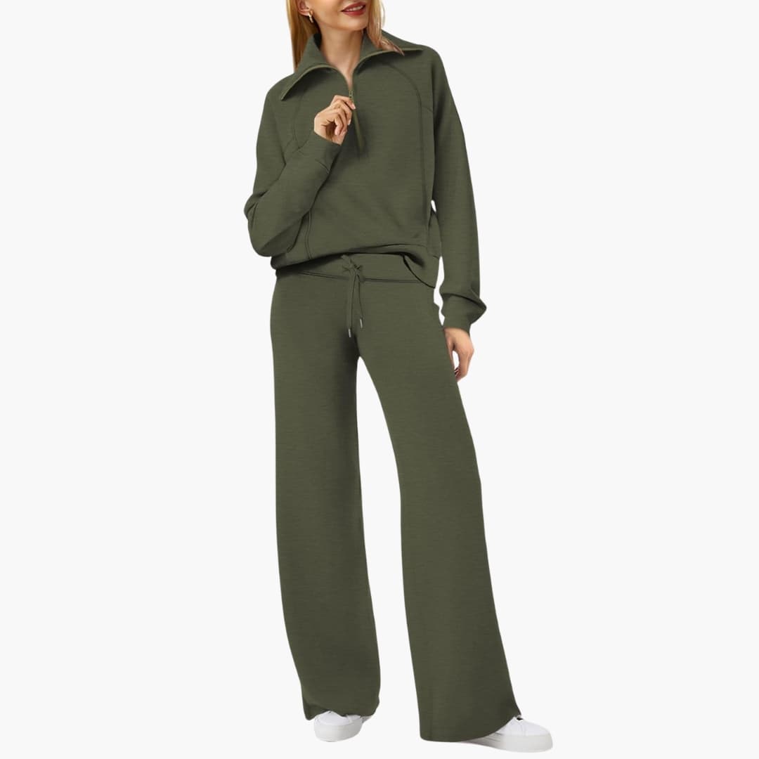 Zélavande | Ensemble Loungewear Femme Pantalon Large - Navy - Image 32