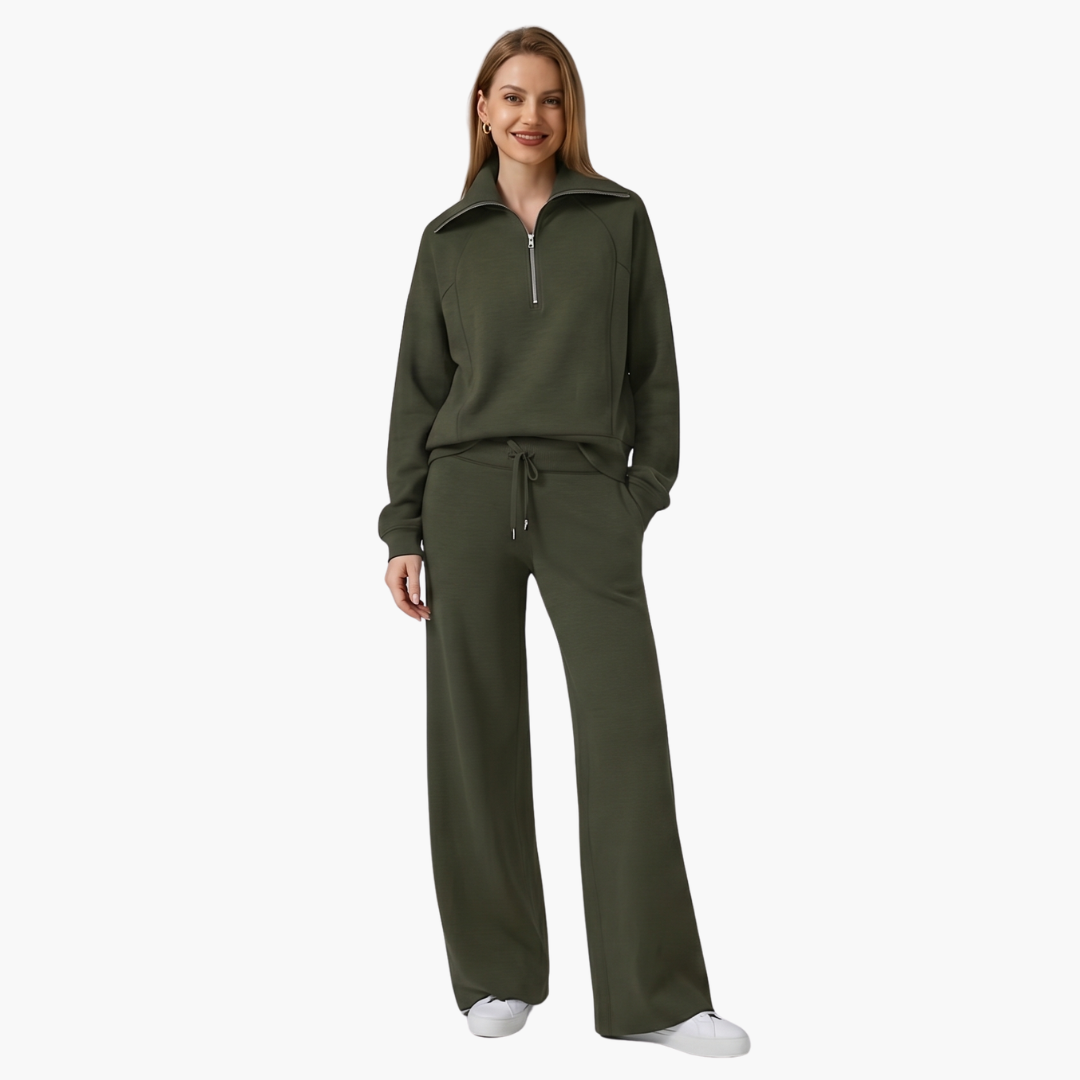 Zélavande | Ensemble Loungewear Femme Pantalon Large - Navy - Image 33
