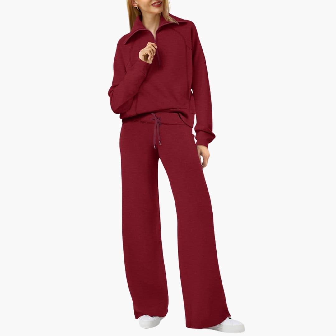 Zélavande | Ensemble Loungewear Femme Pantalon Large - Navy - Image 34