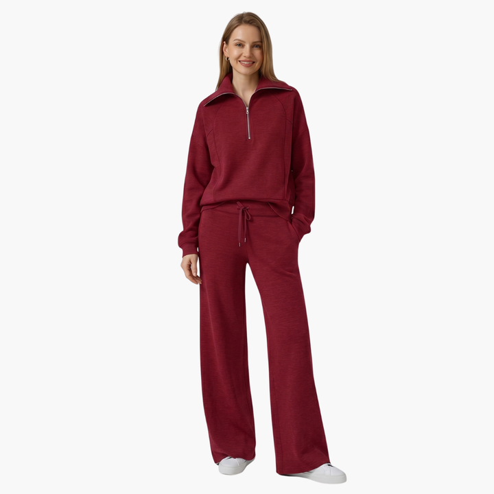 Zélavande | Ensemble Loungewear Femme Pantalon Large - Navy - Image 35