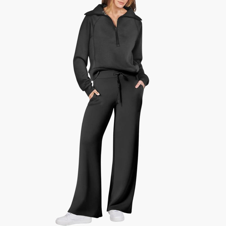 Zélavande | Ensemble Loungewear Femme Pantalon Large - Navy - Image 6