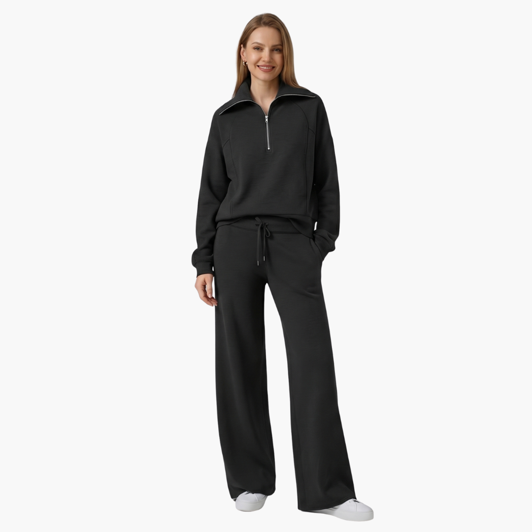 Zélavande | Ensemble Loungewear Femme Pantalon Large - Navy - Image 7