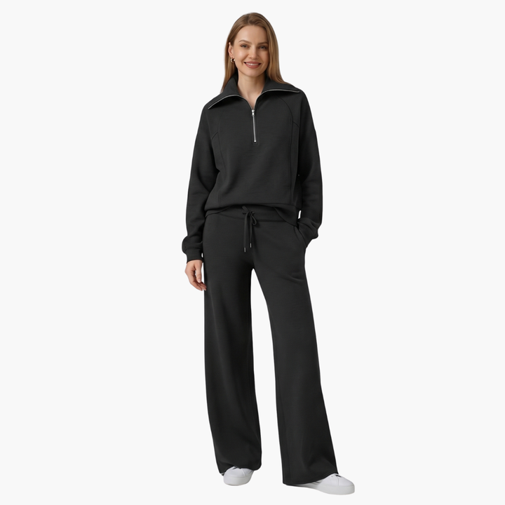Zélavande | Ensemble Loungewear Femme Pantalon Large - Navy - Image 7