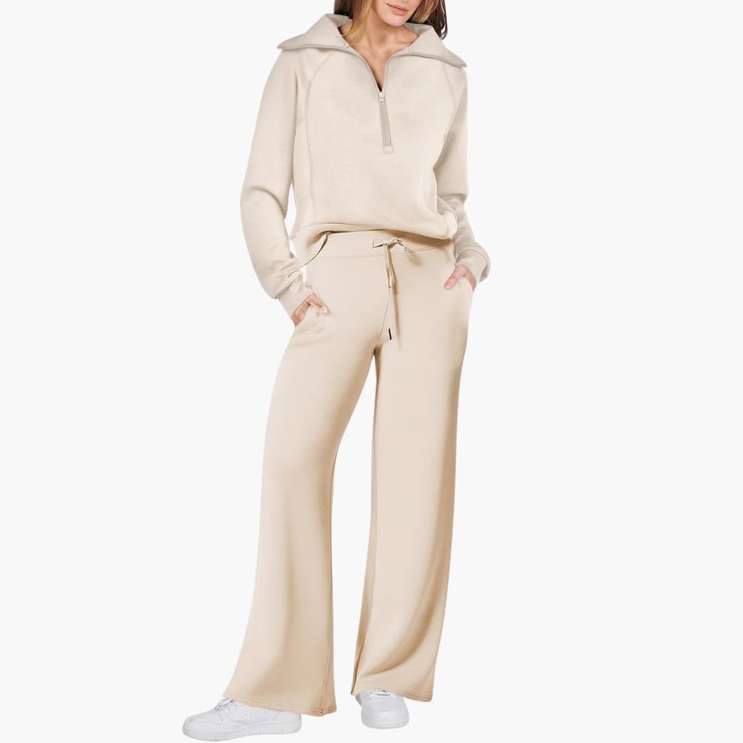 Zélavande | Ensemble Loungewear Femme Pantalon Large - Navy - Image 8