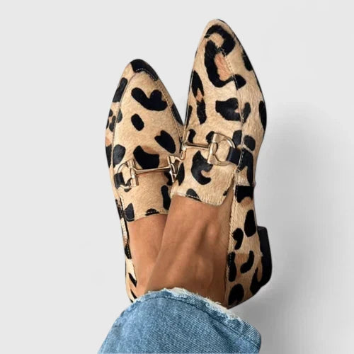 Zélavec | Femme Mocassins Léopard Plats à Enfiler - Leopard - Image 1