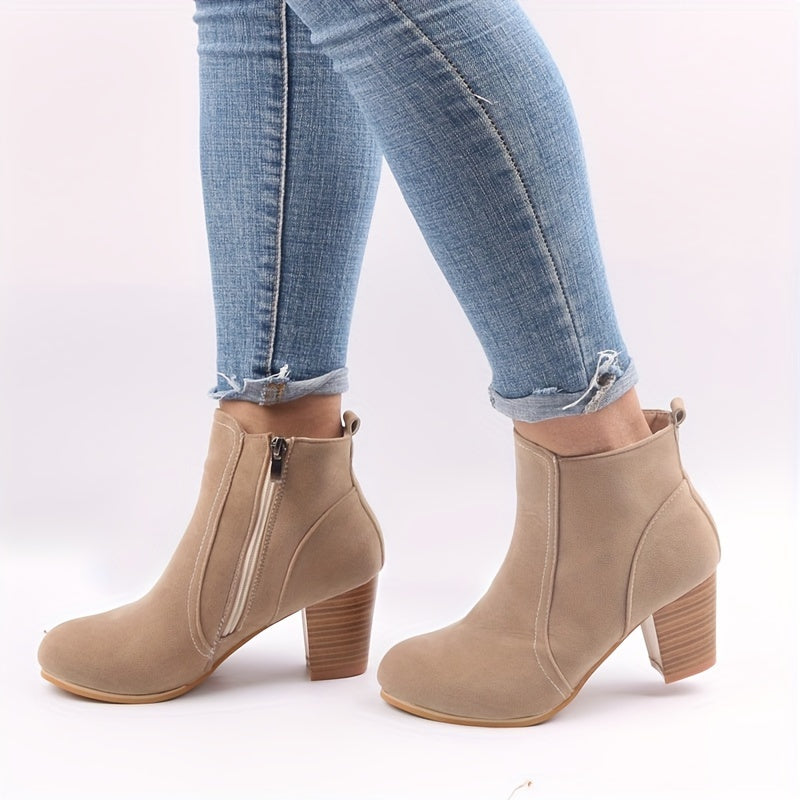 Zélavorn | Femme Bottines Talon Carré Zip Latéral - Image 2